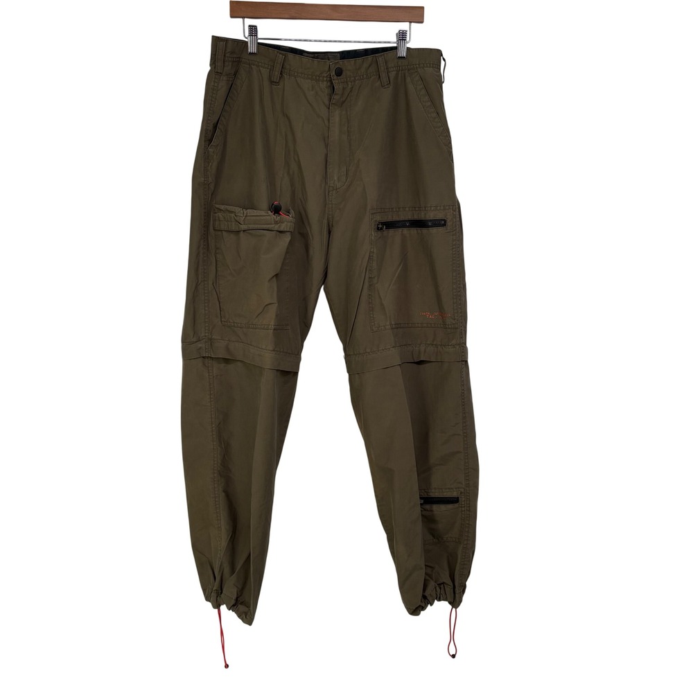 APCO Vintage Men Olive Green Cargo Pants 36x32 Military Techwear Bungee Gorpcore